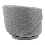 Celestia Boucle Fabric Swivel Chair in Light Gray