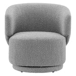 Celestia Boucle Fabric Swivel Chair in Light Gray