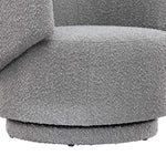 Celestia Boucle Fabric Swivel Chair in Light Gray