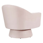 Astral Performance Velvet Fabric and Wood Swivel Chair in Pink