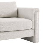 Visible Boucle Fabric Armchair in Ivory