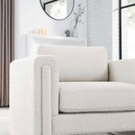 Visible Boucle Fabric Armchair in Ivory