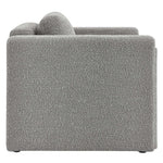Visible Boucle Fabric Armchair in Light Gray