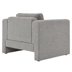 Visible Boucle Fabric Armchair in Light Gray