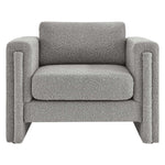Visible Boucle Fabric Armchair in Light Gray