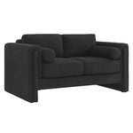 Visible Boucle Fabric Loveseat in Black