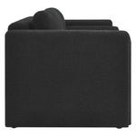 Visible Boucle Fabric Loveseat in Black