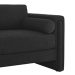 Visible Boucle Fabric Loveseat in Black