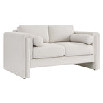 Visible Boucle Fabric Loveseat in Ivory