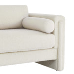 Visible Boucle Fabric Loveseat in Ivory
