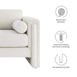 Visible Boucle Fabric Loveseat in Ivory