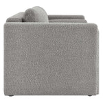 Visible Boucle Fabric Loveseat in Light Gray