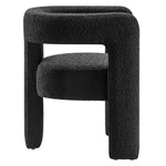 Kayla Boucle Upholstered Armchair in Black