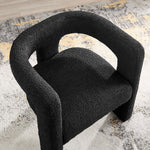 Kayla Boucle Upholstered Armchair in Black