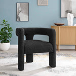 Kayla Boucle Upholstered Armchair in Black