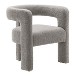 Kayla Boucle Upholstered Armchair in Light Gray