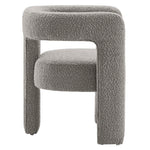 Kayla Boucle Upholstered Armchair in Light Gray