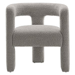 Kayla Boucle Upholstered Armchair in Light Gray
