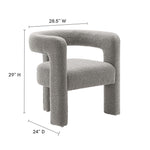Kayla Boucle Upholstered Armchair in Light Gray