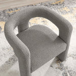 Kayla Boucle Upholstered Armchair in Light Gray