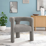 Kayla Boucle Upholstered Armchair in Light Gray