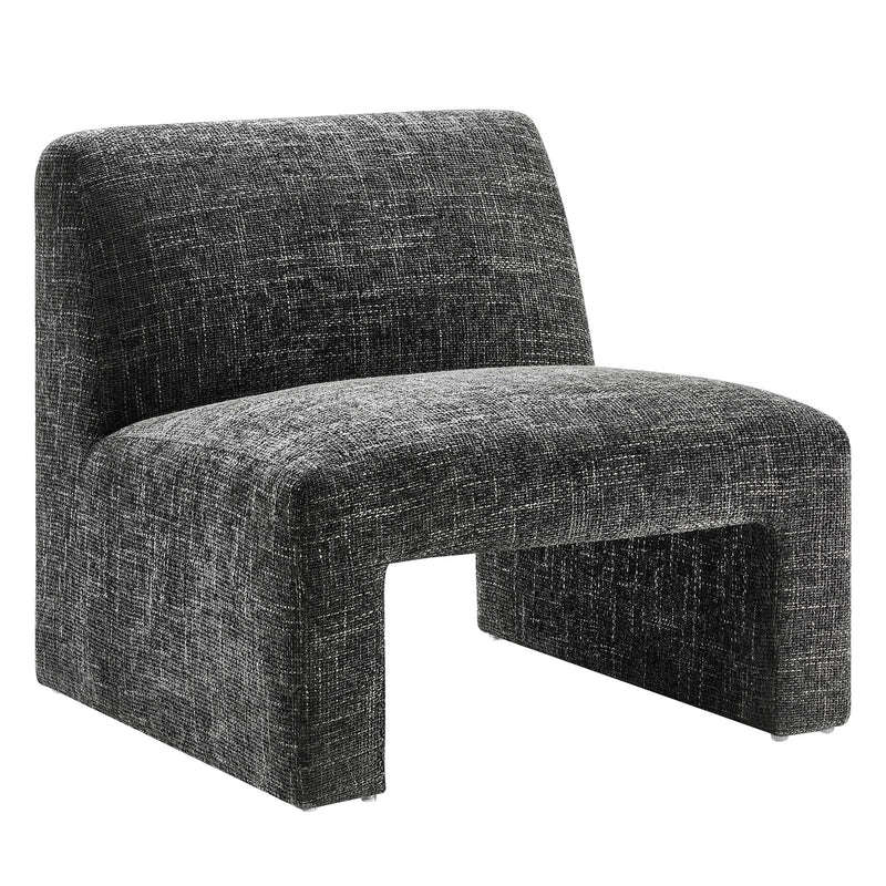 Amita Chenille Upholstered Accent Chair in Carbon Black
