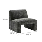 Amita Chenille Upholstered Accent Chair in Carbon Black