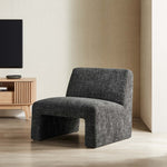 Amita Chenille Upholstered Accent Chair in Carbon Black