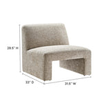 Amita Chenille Upholstered Accent Chair in Khaki