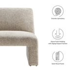 Amita Chenille Upholstered Accent Chair in Khaki