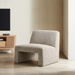 Amita Chenille Upholstered Accent Chair in Khaki