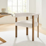 Imogen Performance Velvet Barrel Dining Chairs Set of 2 in Alabaster Deep Brown