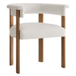 Imogen Performance Velvet Barrel Dining Chairs Set of 2 in Alabaster Deep Brown