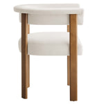 Imogen Performance Velvet Barrel Dining Chairs Set of 2 in Alabaster Deep Brown