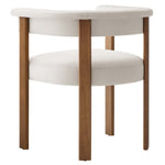 Imogen Performance Velvet Barrel Dining Chairs Set of 2 in Alabaster Deep Brown