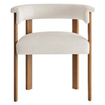 Imogen Performance Velvet Barrel Dining Chairs Set of 2 in Alabaster Deep Brown