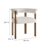 Imogen Performance Velvet Barrel Dining Chairs Set of 2 in Alabaster Deep Brown
