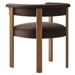 Imogen Performance Velvet Barrel Dining Chairs Set of 2 in Chocolate Brown Deep Brown
