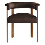 Imogen Performance Velvet Barrel Dining Chairs Set of 2 in Chocolate Brown Deep Brown
