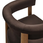 Imogen Performance Velvet Barrel Dining Chairs Set of 2 in Chocolate Brown Deep Brown