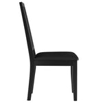 Arlo Vegan Leather Upholstered Faux Rattan and Wood Dining Side Chairs Set of 2 in Black Black