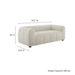 Liana Upholstered Fabric Loveseat in Linen