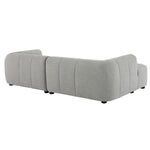 Liana Left-Facing Upholstered Fabric Modular Sofa with Chaise in Pewter