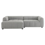 Liana Left-Facing Upholstered Fabric Modular Sofa with Chaise in Pewter