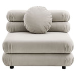 Jubilee 3-Piece Modular Performance Velvet Sectional Sofa in Almond