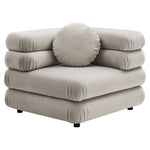 Jubilee 3-Piece Modular Performance Velvet Sectional Sofa in Almond
