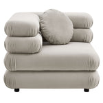 Jubilee 3-Piece Modular Performance Velvet Sectional Sofa in Almond