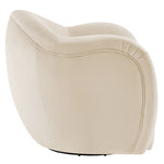 Compose Performance Velvet Swivel Armchair in Alabaster
