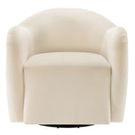 Compose Performance Velvet Swivel Armchair in Alabaster
