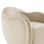 Compose Performance Velvet Swivel Armchair in Alabaster